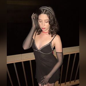 vintage Cosabella black babydoll slip dress